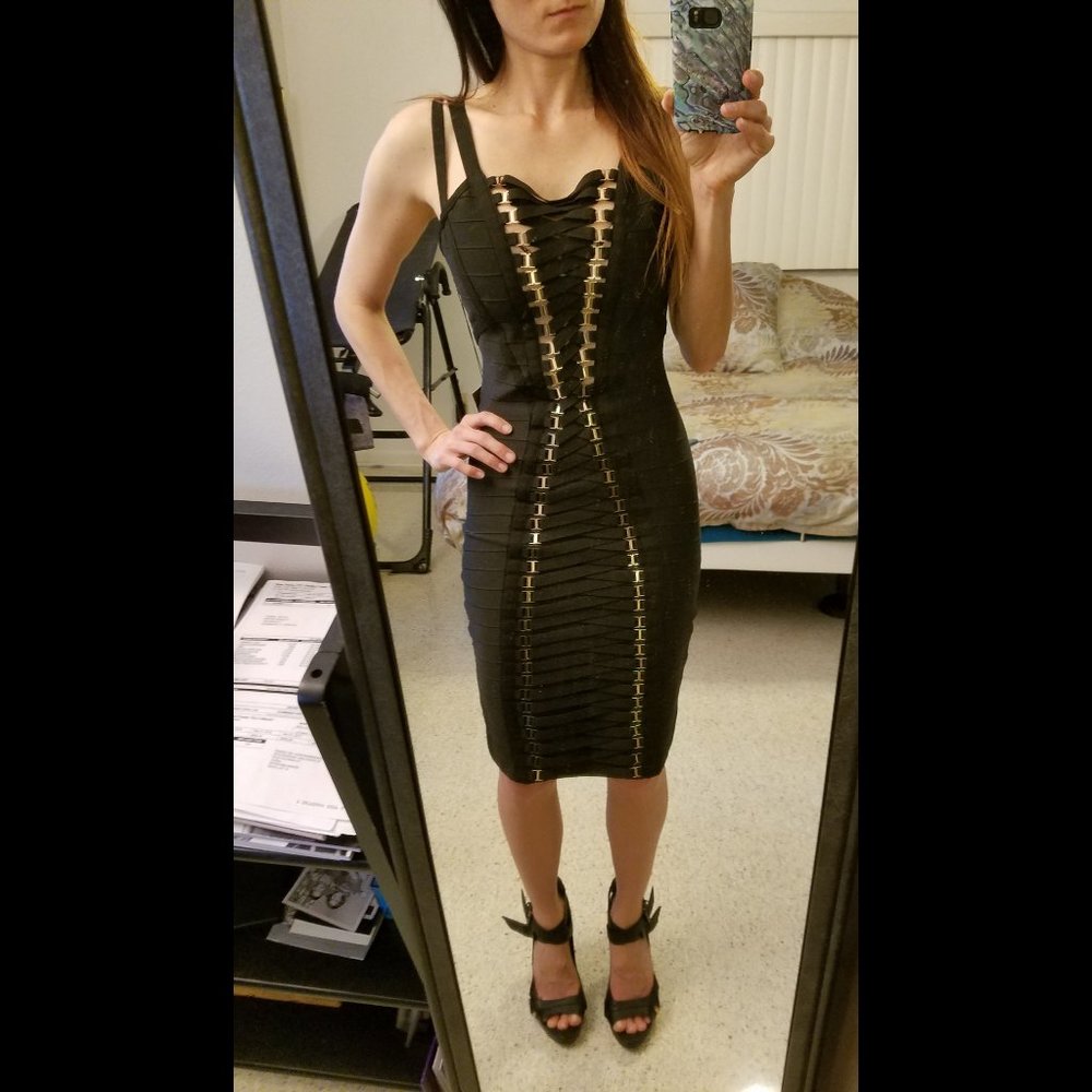 NWT WOW Couture Gold Label Bodycon Bandage Dress, Size Small - Picture 6 of 6